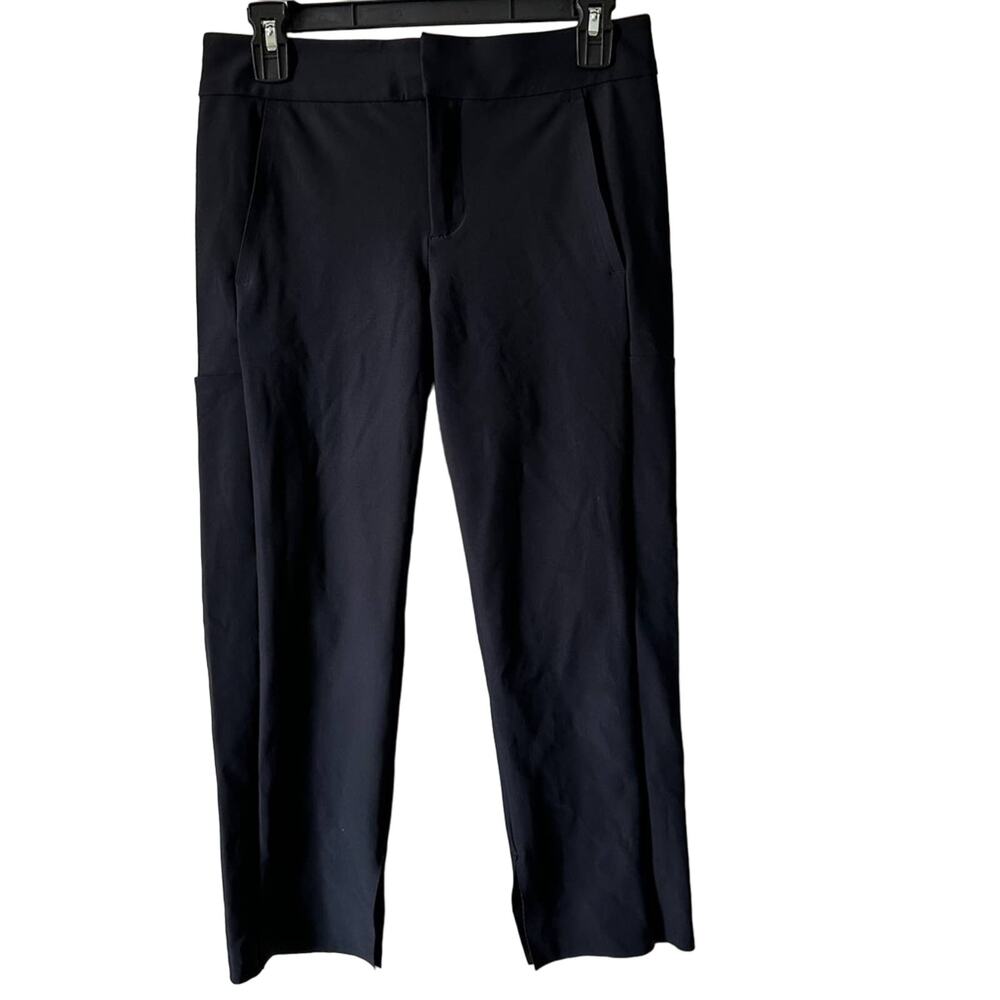 Athleta‎ Black Cropped Raw Hem Trouser Pants Womens 6 Petite